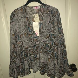 NWT Buddy Love Top - Mermaid Snake Print